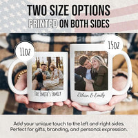 Custom Mug Upload Your Picture Personalized Coffee Mug with Photo Text Name Customized Cup Unique Ideas Gifts for Men Women Mom Dad Girlfriend Boyfriend Friend Family (White, 15oz)