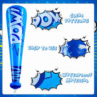 WILLBOND 18 pack 17 inch inflatable baseball bats in red, pink, blue and light blue with pump - view 10