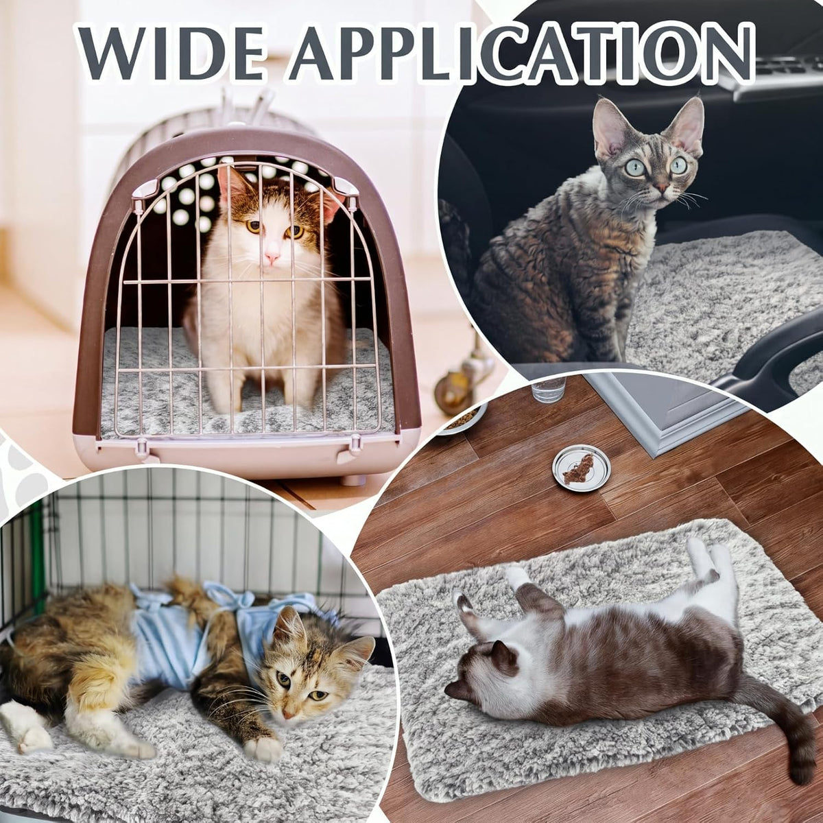 Drydiet 4 Pack Self Warming Cat Mat for Pets - 16 x 20 Inch / Gray / Solid - image 4