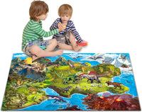 Oriate Kids Dream Mat Modern City Road Map Rug - Dinosaur Mat