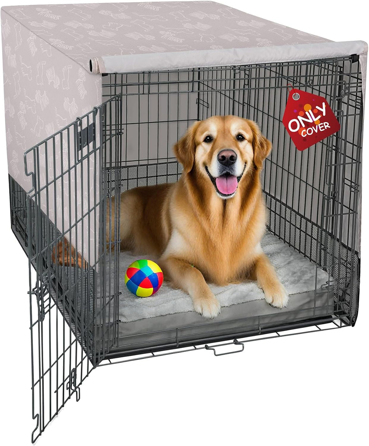 Explore Land Breathable Dog Crate Cover - 42"L x 28"W x 31"H / Dog Print