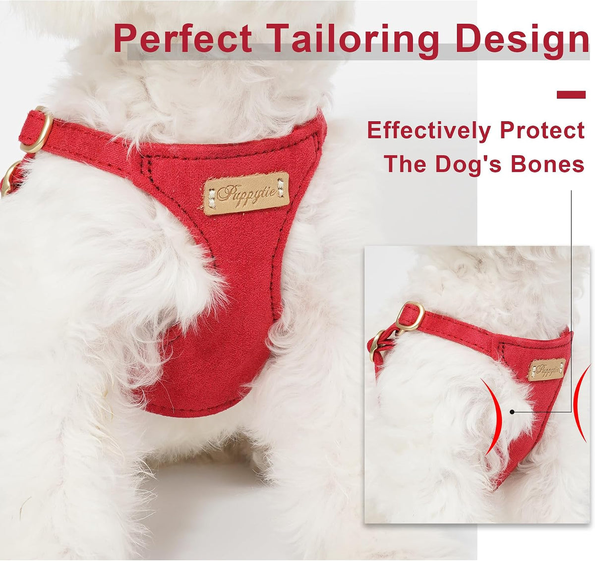Puppytie Small Dog Harness and Leash Set, Pink, S – Essentials for Dogs - red-camellia / M(16.5-31lb） - image 2