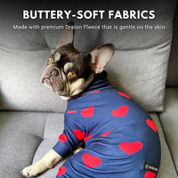 Spark Paws Dog Pajamas - Stretch Onesie Recovery Full Leg Surgery Suit PJS – Essentials for Dogs - Hearts / 5XL - image 4