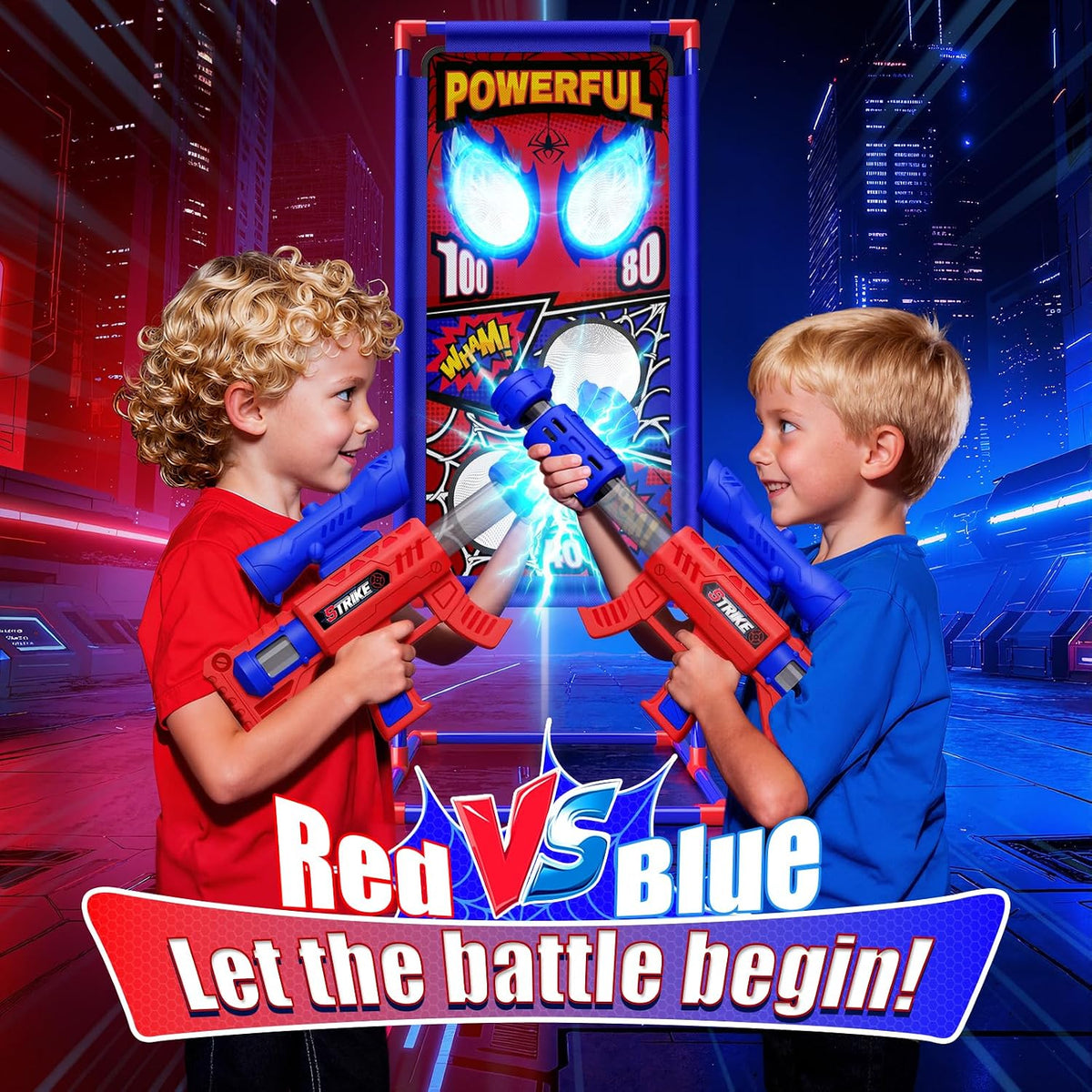 Shooting Toy Set with Hero-Style Target & 2 Cool Air Pump Launcher - image 2