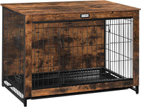 HOOBRO Dog Crate Furniture, 38.6" Large Dog Kennel Indoor - 38.6"L x 25.6"W x 26.9"H / Rustic Brown