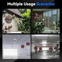 2600 CFM 14 inch Outdoor High Velocity Wall Mounted Fan, 3-Speed Metal Fans with IP44 Enclosure Motor, Industrial Grade Weatherproof Wall Fan for Patio, Greenhouse, Garage, and Gazebo