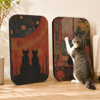Cat Wall Scratcher, Art Cat Scratching Board for Indoor Cats – Essentials for Cats - Window & Starry Night