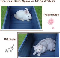 Cat House for Outdoor Cats - Blue(with Mat) - image 3
