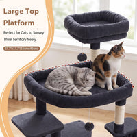 Cat Tree Tower 42'' with Condo, Indoor Scratching Post GCT005SG – Essentials for Cats - Dark gray / 78.7 inch - image 3