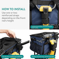 Navaris Pet Carrier for Bikes - Bike Basket Dog Carrier - Ideal Carriers for Small to Medium Dogs Up to 10kg (22lbs) - Drawstring Bag with Secure Locks and Strap - Blue