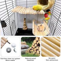 2Pcs Chinchilla Wood Ledge Hamster Wooden Flexible Platform Perch - 9.8 × 5.9 inch - image 4