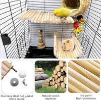 2Pcs Chinchilla Wood Ledge Hamster Wooden Flexible Platform Perch Climbing Toys Cage Accessories for Rat Mouse Sugar Glider Small Animal