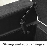 Ottoman with Storage, 48.8" Fabric Storage Ottoman Bench with Hinge, Bedroom Bench, Upholstered Benches with Seating for Living Room, Entryway (Dark Grey)