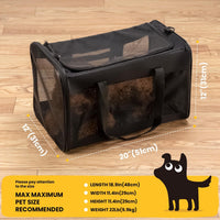 Conlun Cat Carrier Bag, Soft-Sided Pet Carriers for Dogs, M - 20.0"L x 12.0"W x 12.0"H / Black - image 2