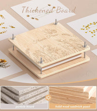 Wakhow Flower Press Kit, 11" x 11" Large Wooden Flower Press for Adult Teen – Fun for Kids & Family - Natural Wood - image 4