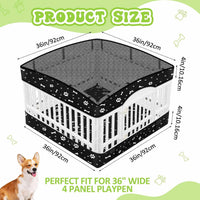 2 Pack Dog Playpens Cover and Bottom Mat Fits 4 Panels - Black - image 2