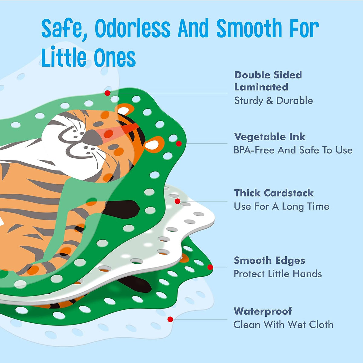 SpriteGru 9 Pieces Kids Lacing Cards - Animals - image 3
