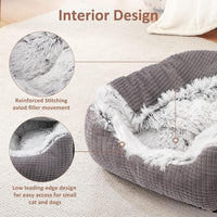 MIXJOY Dog Beds for Small Medium Dogs with Hooded Attached - 20.0"L x 19.0"W x 6.0"Th - image 3