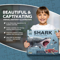 Genius Games shark anatomy floor puzzle showing a great white shark and its anatomy - view 18