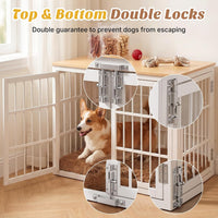 DUMOS Dog Crate Furniture 38 Inch Indoor Crate Dog Cage Wooden Kennel – Essentials for Dogs - White / 42.1"L x 30.0"W x 30.2"H / 1 - image 2
