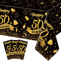 3 Pack Plastic Birthday Tablecloth - 50th Birthday