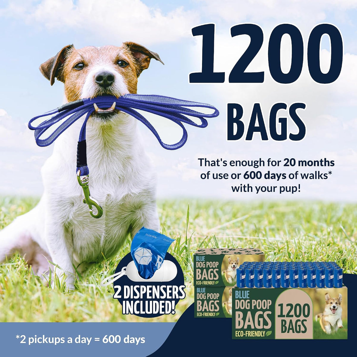 Reli. Biodegradable Dog Poop Bags Rolls Unscented – Essentials for Dogs - image 2