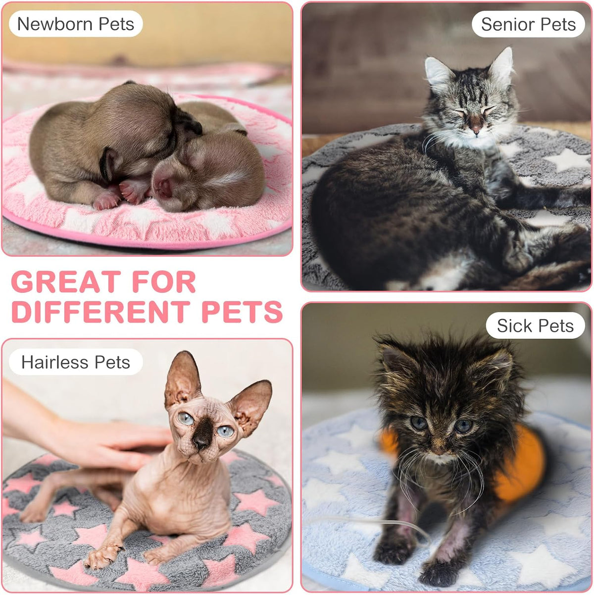 4 Pack Self Heating Cat Pad Self Warming Dog Mat, Heart - Stars / 16 x 16 Inches - image 3