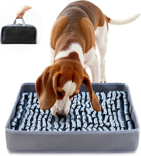 FunFurry Snuffle Mat for Dogs, Dog Puzzle Mat - Silver / 14" X 12"-Portable