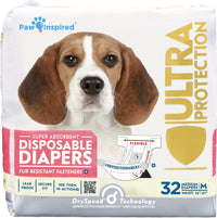 Paw Inspired 32ct Disposable Dog Diapers - Medium (32 Count)