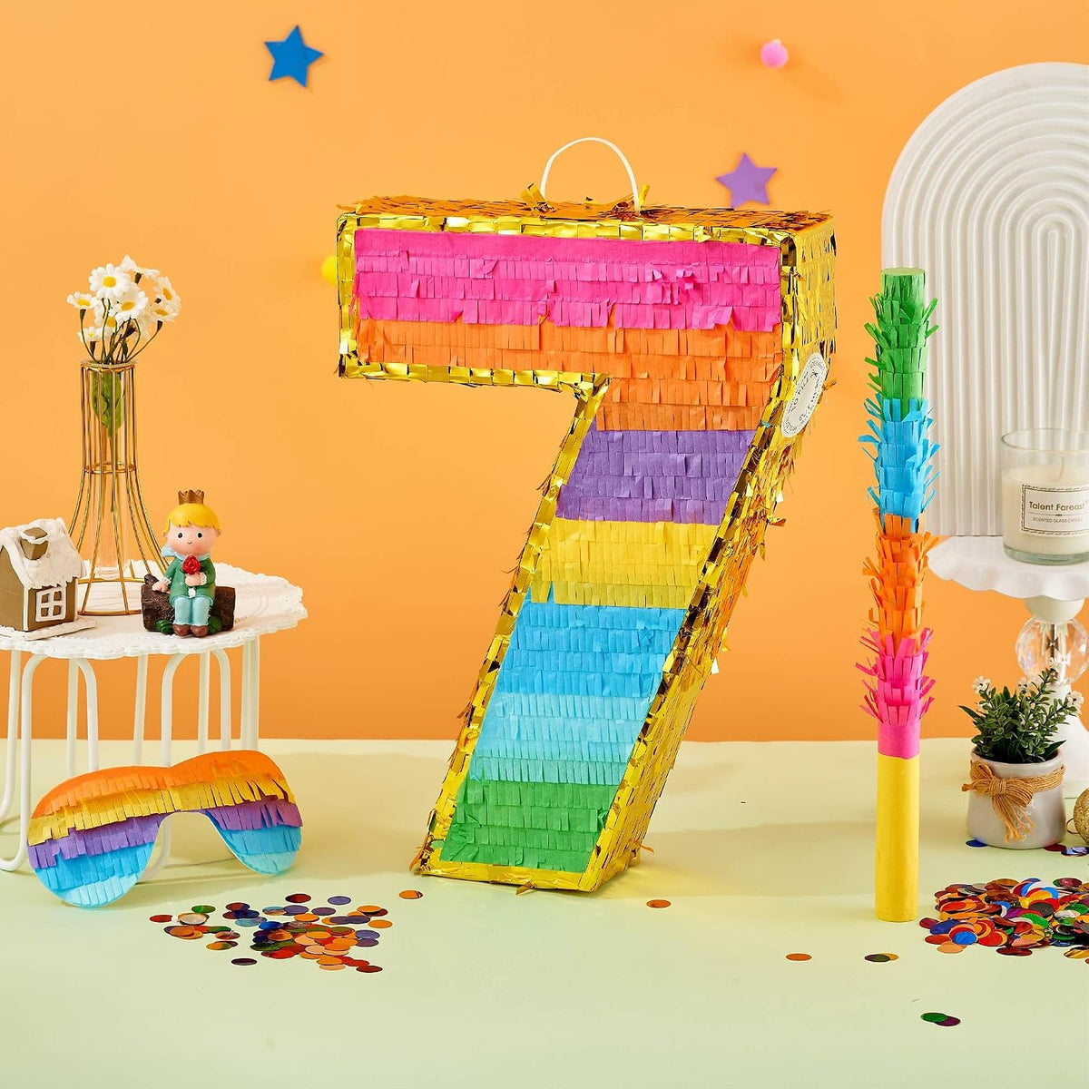 Rainbow Number 5 Pinata for 5th Birthday Party Decorations - 7 - image 4