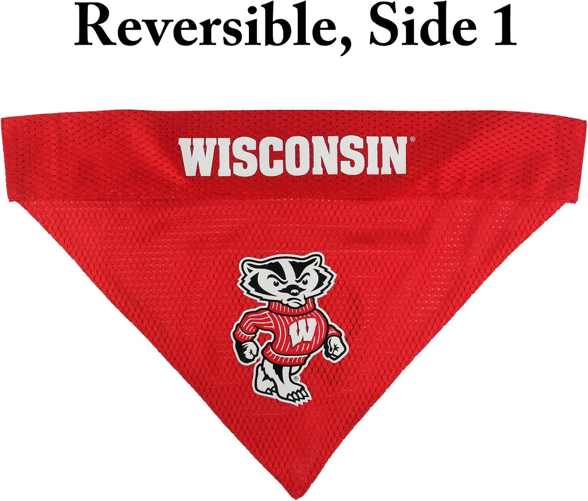 Pets First Collegiate Pet Accessories, Reversible Bandana - Large/X-Large / Wisconsin Badgers - image 3