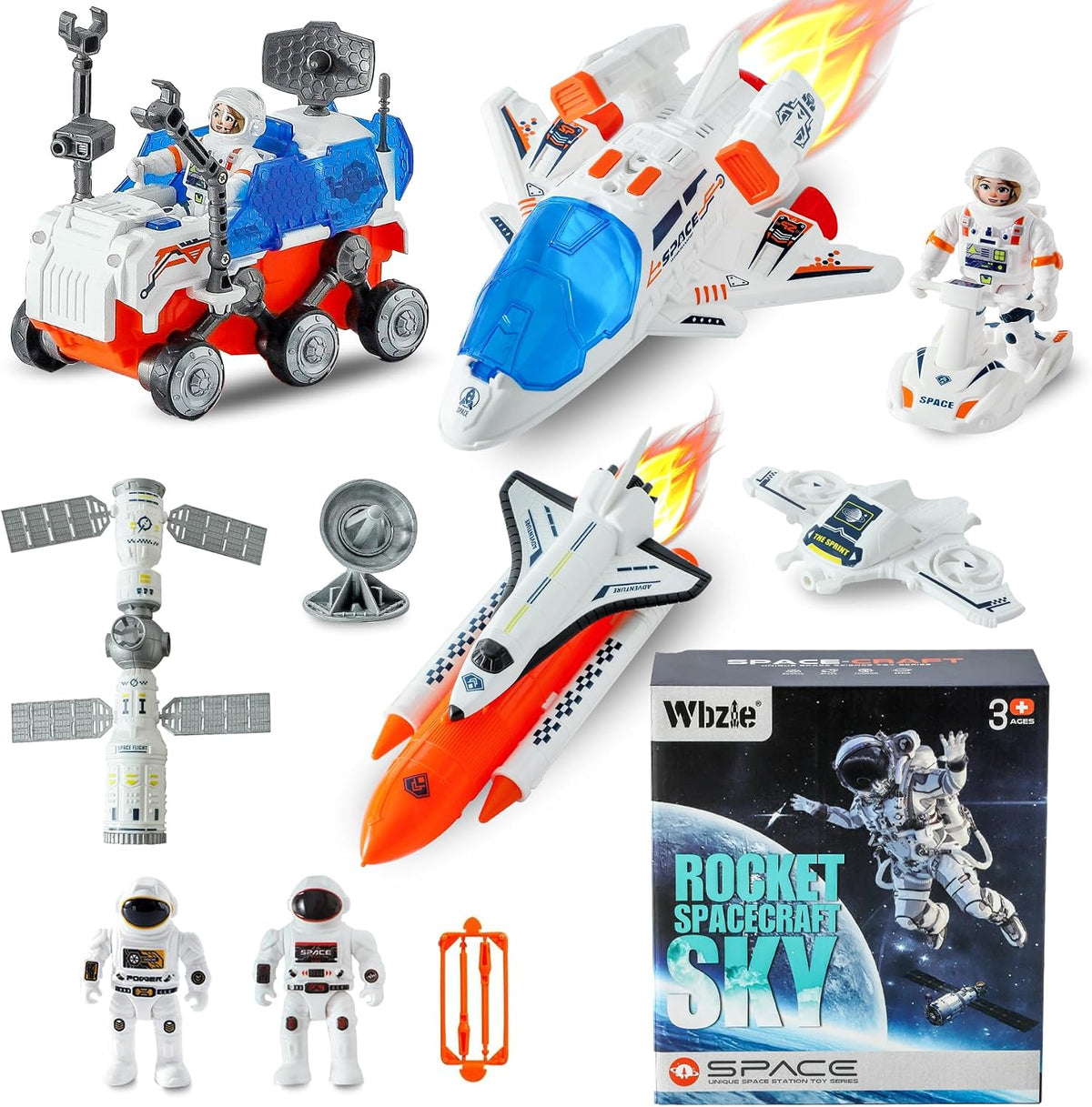 Wbzle space capsule rocket toy with lights, sound and astronaut figure