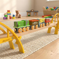 Orbrium double span wooden train track arch bridge, almost 5 feet long - view 4