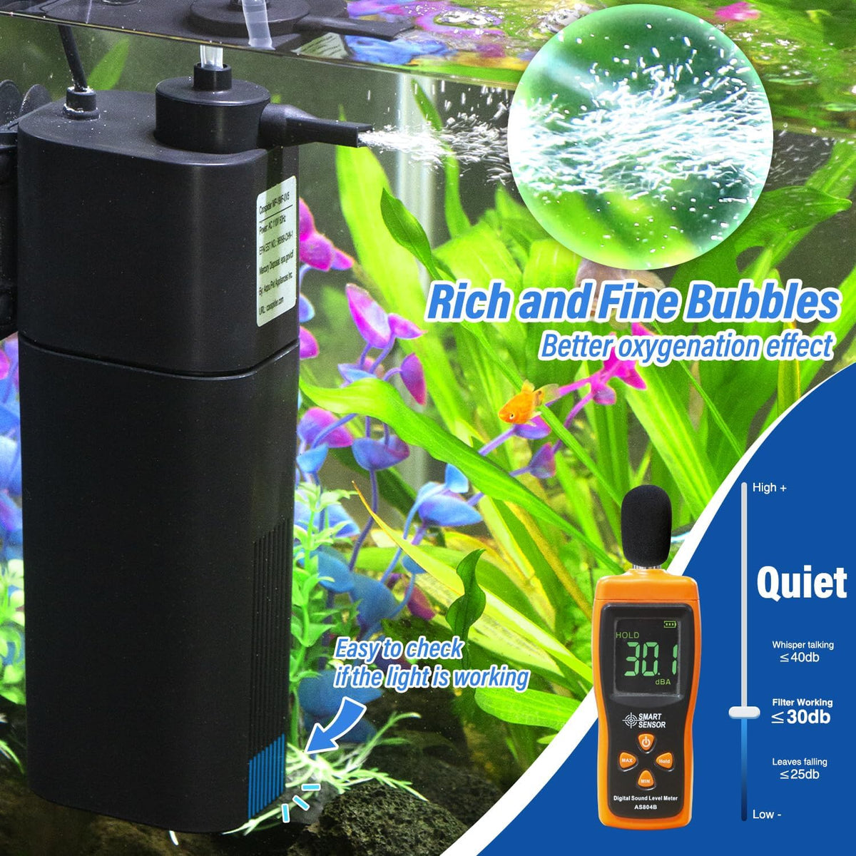 TARARIUM U-V Aquarium Filter for Fish Turtle Tank - Extra Small fit 10-20Gal - image 2