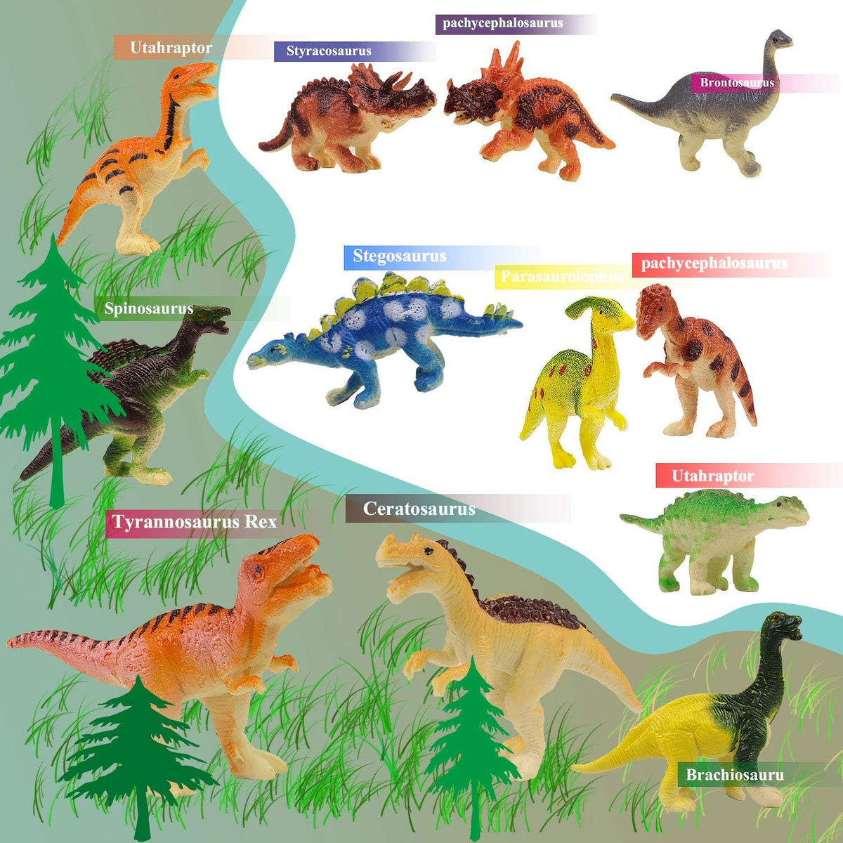 HAPTIME Plastic Assorted Mini Dinosaur Figures - image 3