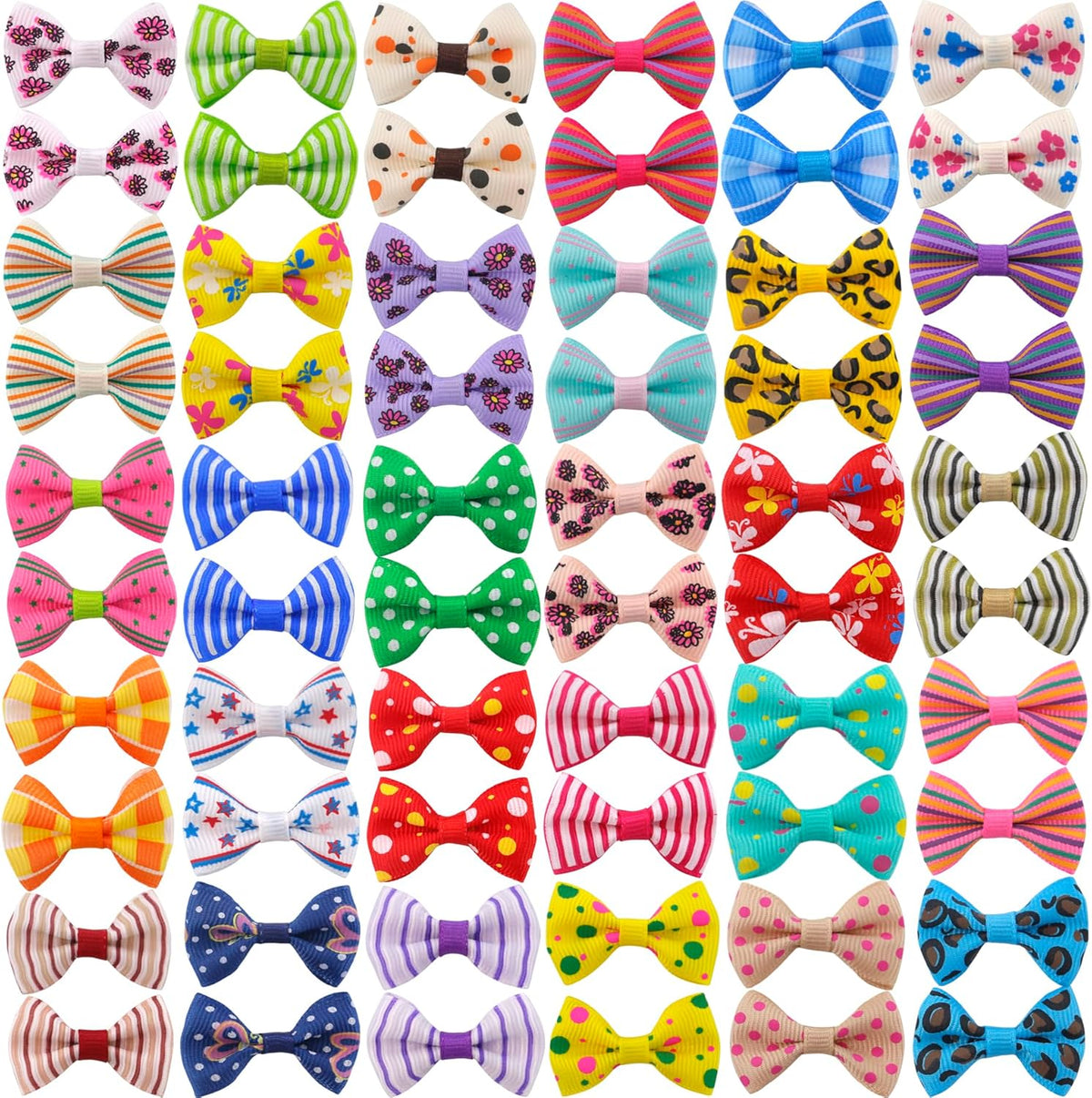 Dog Hair Bows Small Puppy Clips for Pet Grooming Accessories Doggy - 60pcs dog hair clips