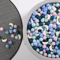 GOGOSO star, heart and moon ball pit balls in a pastel color mix with storage bag