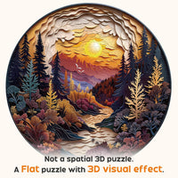 Masseruon 1000 piece round jigsaw puzzle with a sunset canyon image - view 11