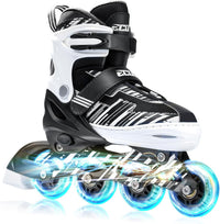 Adjustable Inline Skates for Kids Ages 4-12 – Fun for Kids & Family - White / Large-Youth（3-6 US）