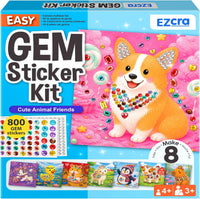 EZCRA Gem Sticker Kit for Kids, 990+ Stickers - Cute Animals