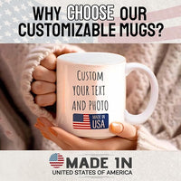 Custom Mug Upload Your Picture Personalized Coffee Mug with Photo Text Name Customized Cup Unique Ideas Gifts for Men Women Mom Dad Girlfriend Halloween Christmas Thanksgiving