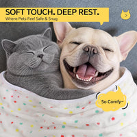 1 Pack 3 Blankets Super Soft Cute Dot Pattern Pet Blanket Flannel - Beige/Brown/Pink / 30x20 inch (Pack of 3) - image 2