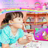 weirtoya 56 PCS Washable Scented Markers Set with Glitter Pencil Case - Rainbow Unicorn - image 4