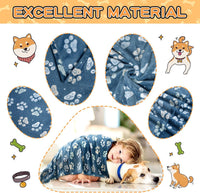 Rezutan Blanket for Large Dogs & Cats Soft Reversible Cute Paw 40"x31" – Essentials for Dogs - Navy Blue (Pack of 3) / Large,41x31inch - image 3