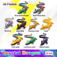 24 inch Large 3D Printed Dragon Glow in the Dark in Halloween – Fun for Kids & Family - Luminous Rainbow / 30 inch - image 4