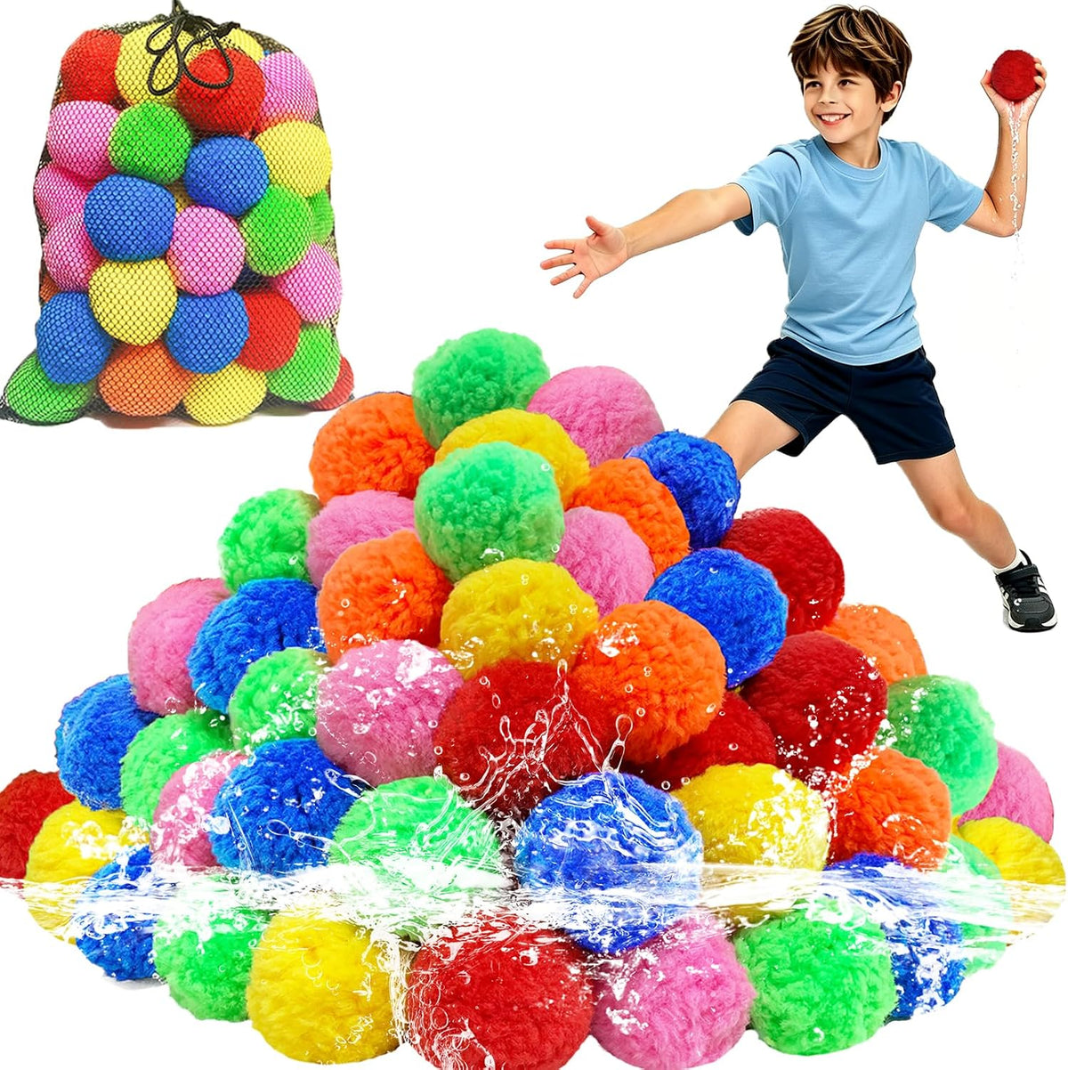 90 Pcs Reusable Water Sponge Balls