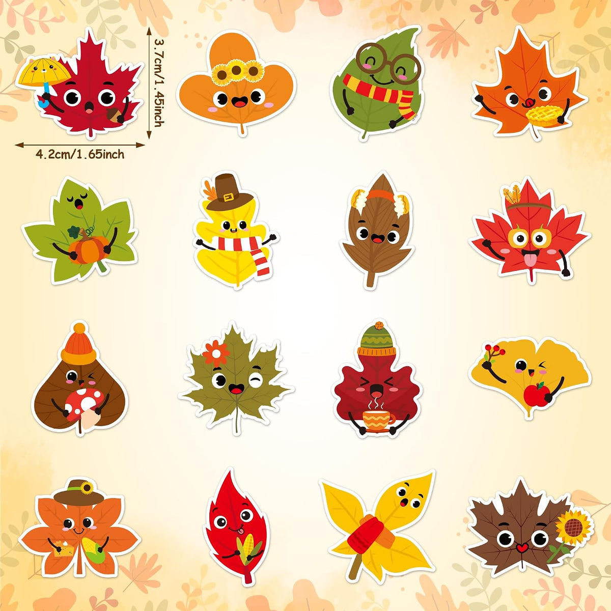 BeYumi Halloween Neon Christian Sticker - Fall Cute Leaf - image 2