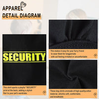 Discover Cozy Cotton Canine Wear: Soft, Lightweight - XL-(22~29lb) | Chest(~22") / Black-Security - image 3