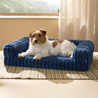 Bedsure ComfyFleece Memory Foam Orthopedic XL Dog Bed Washable 42" – Essentials for Dogs - Night Blue / 30.0"l X 20.0"w X 6.5"th