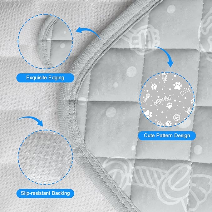 MH MYLUNE HOME Dog/Cat Cooling Mat, Arc-Chill Cooling Fiber & Endothermic Color Changing Pet Mat, 20'x30', Foldable & Washable, Non-Toxic Summer Pet Blanket, Light Gray